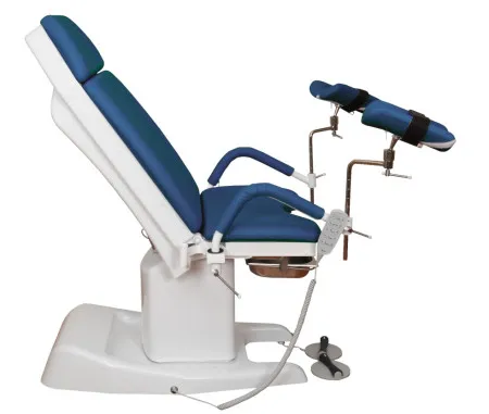 Кресло гинекологическое ДЗМО КГ-6 с электрической регулировкой высоты подколенников (синий)