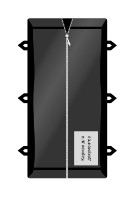 Мешок патологоанатомический СЗПИ, 1000х2100 мм, полиэтилен, петлевые ручки 3 пары, молния по центру
