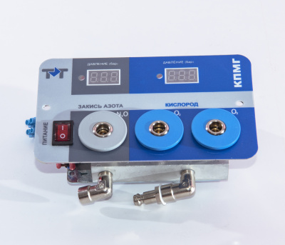 Коллектор (розетка) с двумя розетками на О2 и N2О ТМТ (с индикацией)