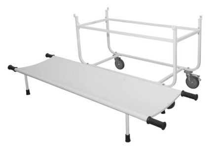 Тележка для перевозки больных, со съемной панелью ДЗМО ТБС‑01 (колёса диаметром 150 мм)
