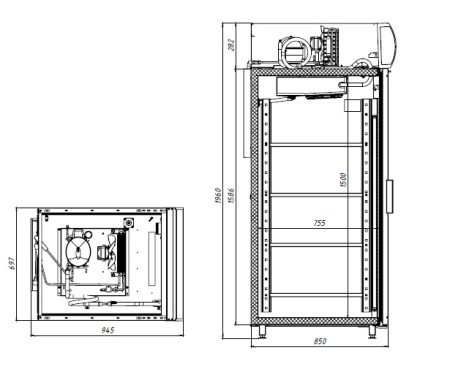 Холодильник фармацевтический Polair ШХФ-0,7 ДС (700 л) (корпус из оцинкованной стали)