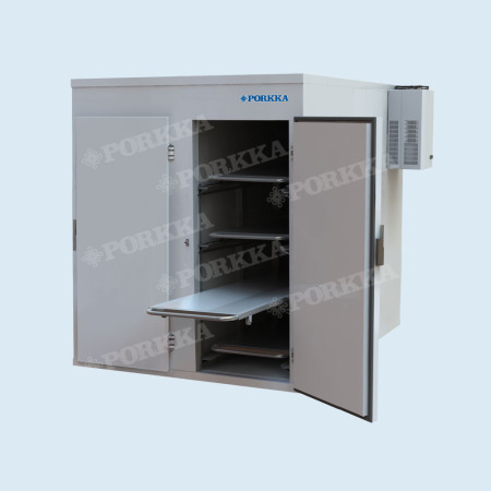 Холодильная камера для хранения тел умерших Поркка 2МУ4 (8 мест, 2 секции, 2 двери) (нержавеющая сталь, температура до -25 °С)