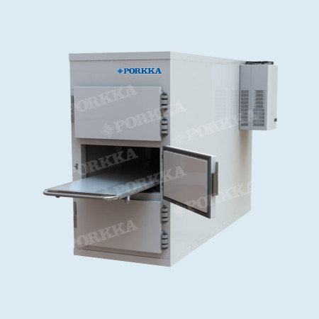 Холодильная камера для хранения тел умерших Поркка МУ3-3Д (3 места, 1 секция, 3 двери) (нержавеющая сталь, температура до -25 °С)
