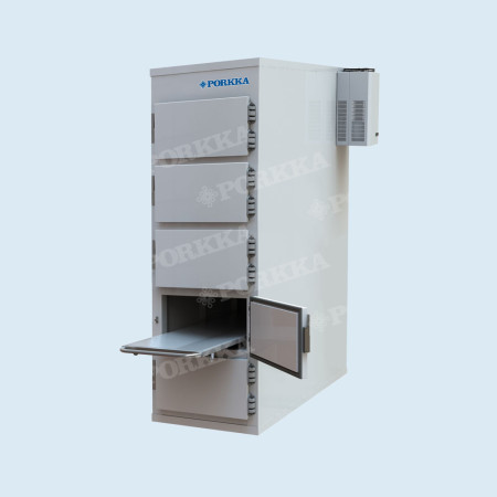 Холодильная камера для хранения тел умерших Поркка МУ5-5Д (5 мест, 1 секция, 5 дверей) (нержавеющая сталь, температура -5...+5 °С)