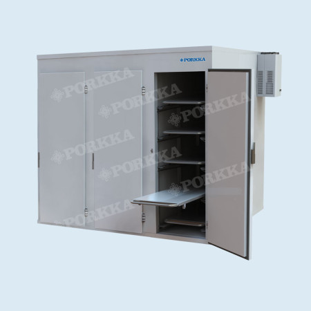Холодильная камера для хранения тел умерших Поркка 3МУ5 (15 мест, 3 секции, 3 двери) (нержавеющая сталь, температура -5...+5 °С)