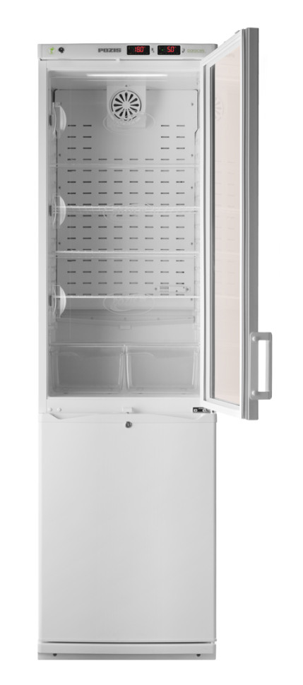 Холодильник лабораторный комбинированный Pozis ХЛ-340 (270 л/130 л) (верхняя дверца стеклянная, нижняя дверца металлическая, арт. 217CV)