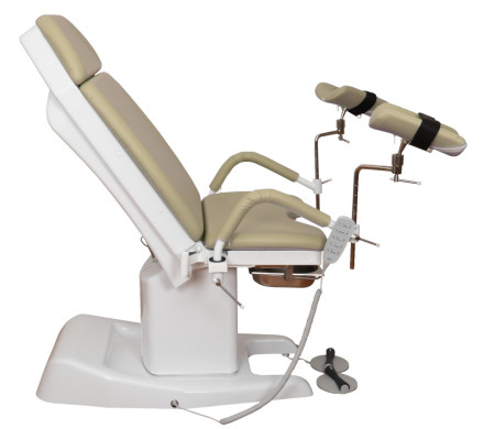Кресло гинекологическое ДЗМО КГ-6 с электрической регулировкой высоты подколенников (бежевый)