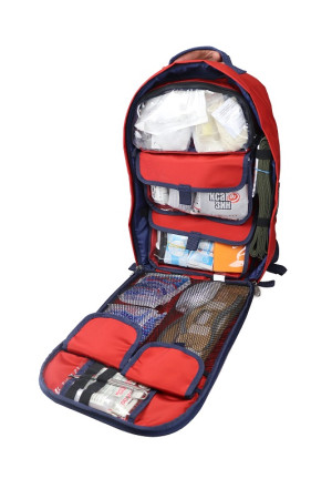 Набор первой помощи НПП (расширенный, красный), в рюкзаке Медплант Волонтер-4 (исполнение 1, арт. 1520)