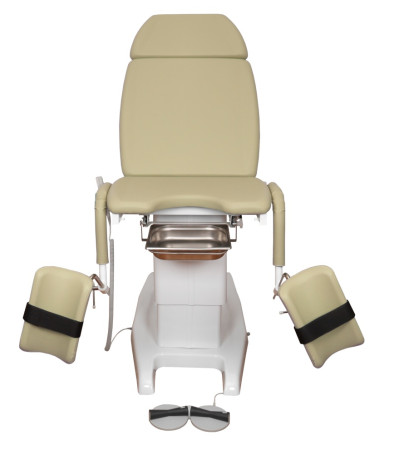 Кресло гинекологическое ДЗМО КГ-6 с электрической регулировкой высоты подколенников (бежевый)